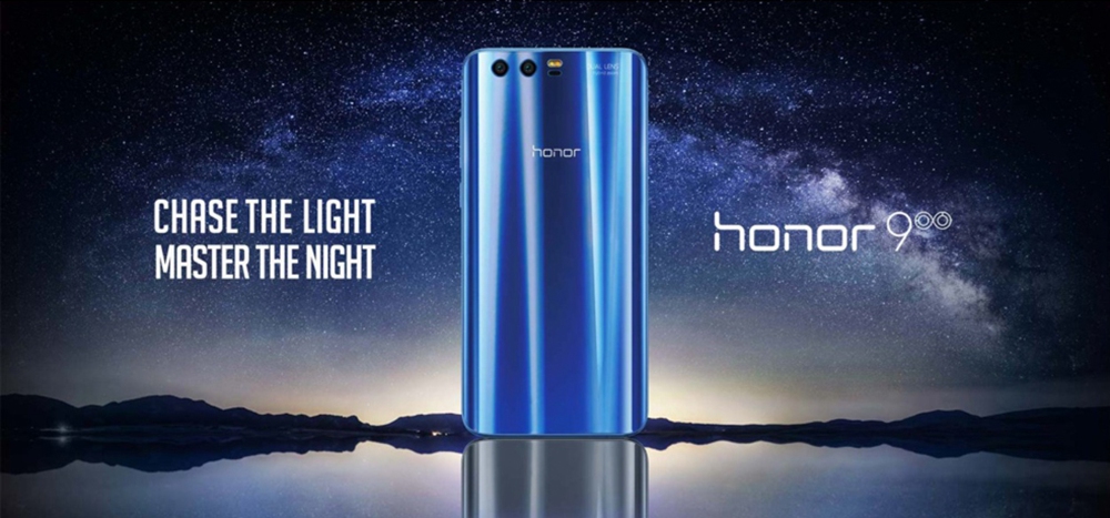 HUAWEI Honor 9 5.15 Inch Smartphone FHD Screen 6GB 128GB Hisilicon Kirin 960 Octa Core 20.0MP + 12.0MP Dual Rear Cam Android 7.0 Touch ID NFC 3D Curved Glass Body - Gold