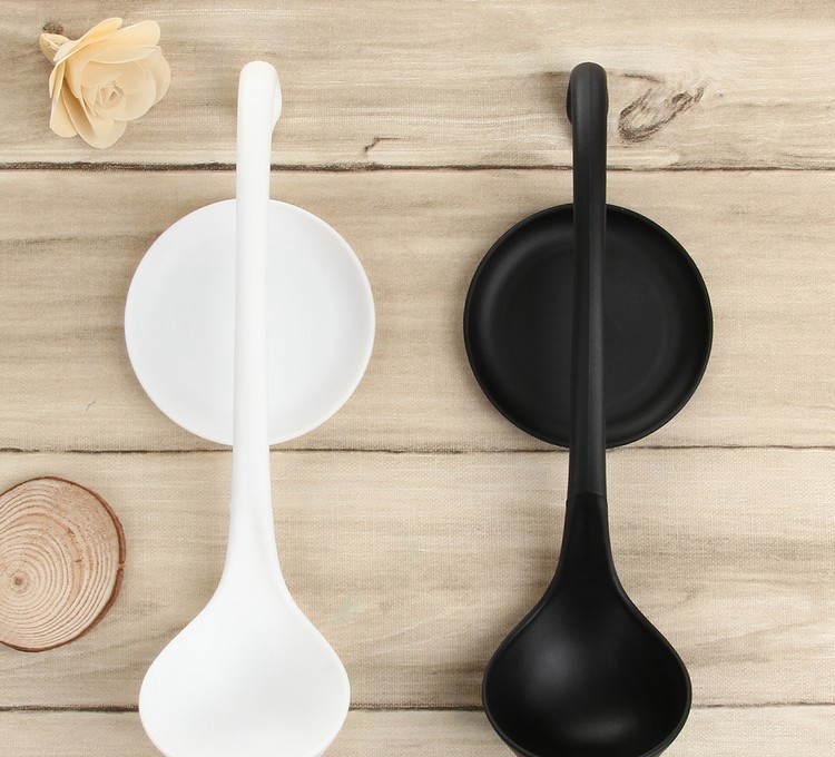 Swan Soup Ladle Elegant Creative Kitchen Soup Spoon with Tray Standing -White