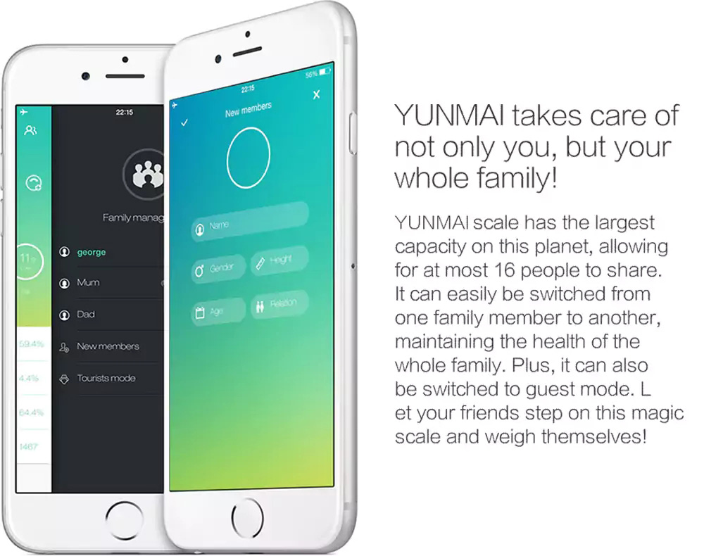 YUNMAI Premium M1301 Smart Body Fat Scale Bluetooth 4.0 APP Control Body Composition Monitor -White