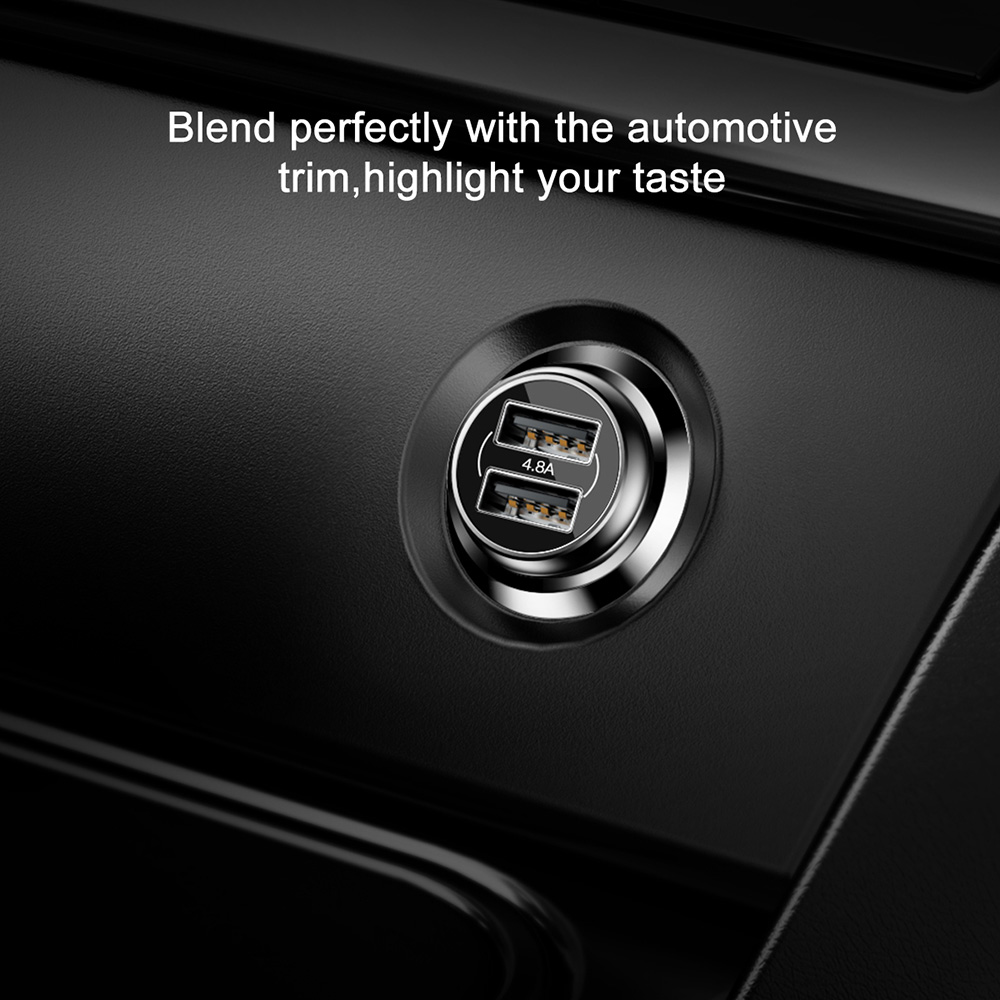 Baseus CCAL-GB09 Car Charger Dual USB Ports 5V 4.8A Metal Safe Charging Widely Compatible - Red