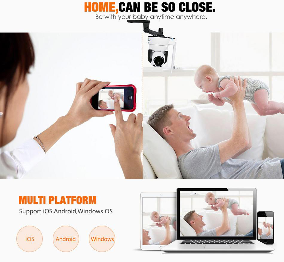 Hiseeu FH4 720P WiFi IP Camera IR-cut CMOS Night Vision Two-way Audio Motion Detection Security Camera -White