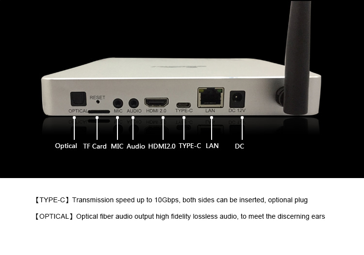 Cloudnetgo CR19 4GB/32GB Rockchip RK3399 Android 7.1 4K KODI 17.4 TV BOX 802.11AC WIFI Gigabit LAN SATA HDMI Type-C USB3.0 Bluetooth