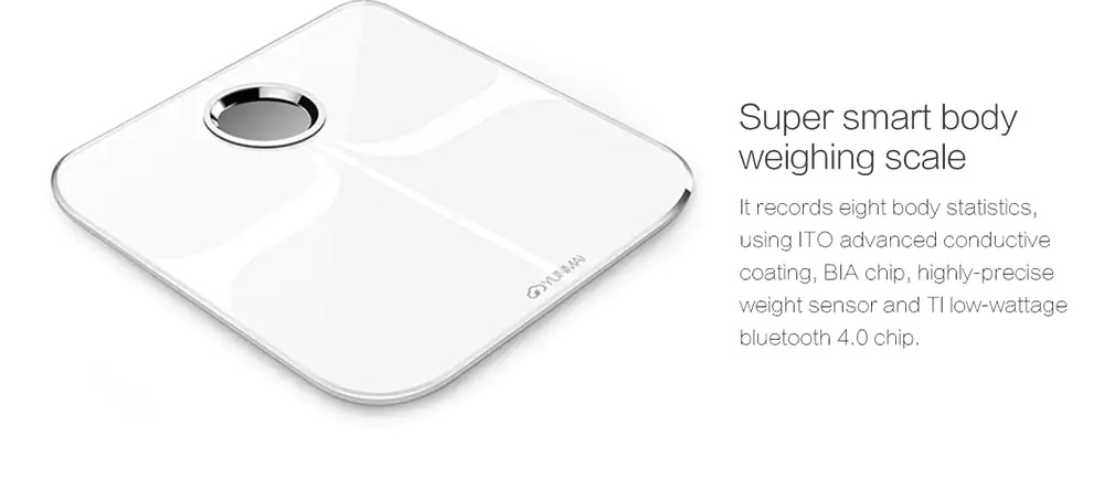YUNMAI Premium M1301 Smart Body Fat Scale Bluetooth 4.0 APP Control Body Composition Monitor -White
