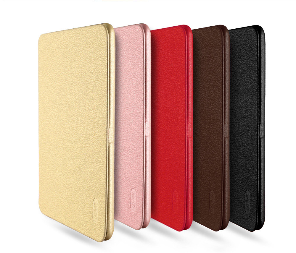 Lenuo Protective PU Leather Case with Kickstand for Kindle Paperwhite with Adjustable Support Armband - Brown