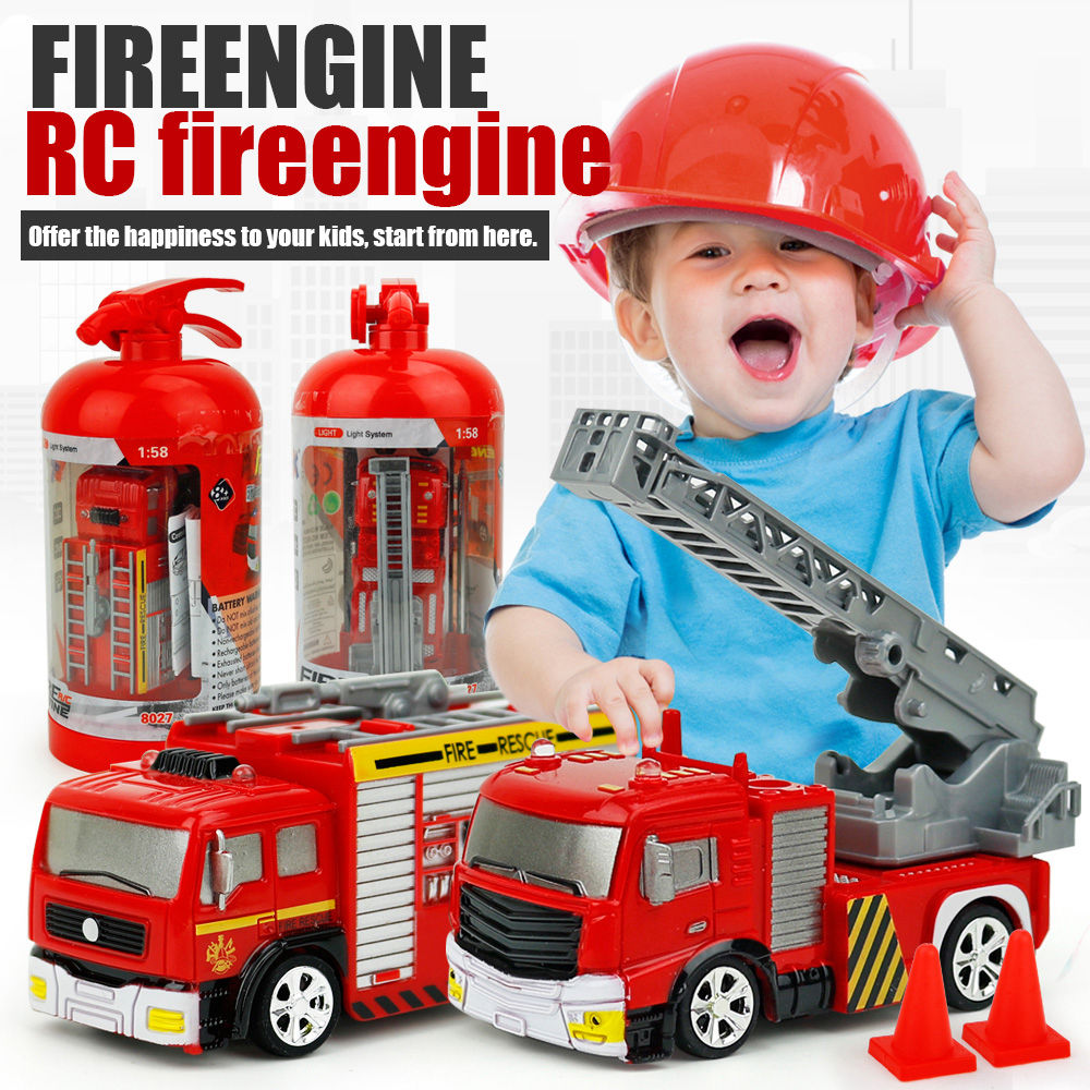 Shenqiwei 8027 40MHZ 1:58 Mini Ladder Fire Engine RC Car - RTR