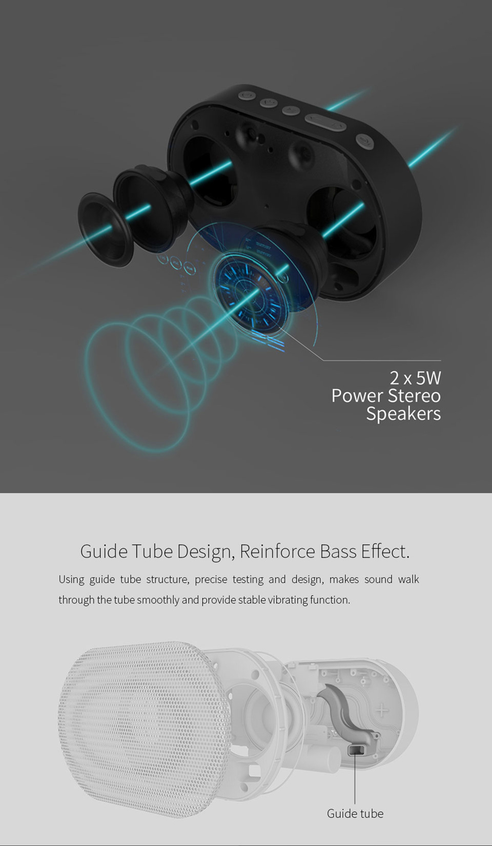GGMM E2 WIFI Blutooth Dual Wireless Stereo Speaker with Alexa Voice Service Multi-Room Music - Black