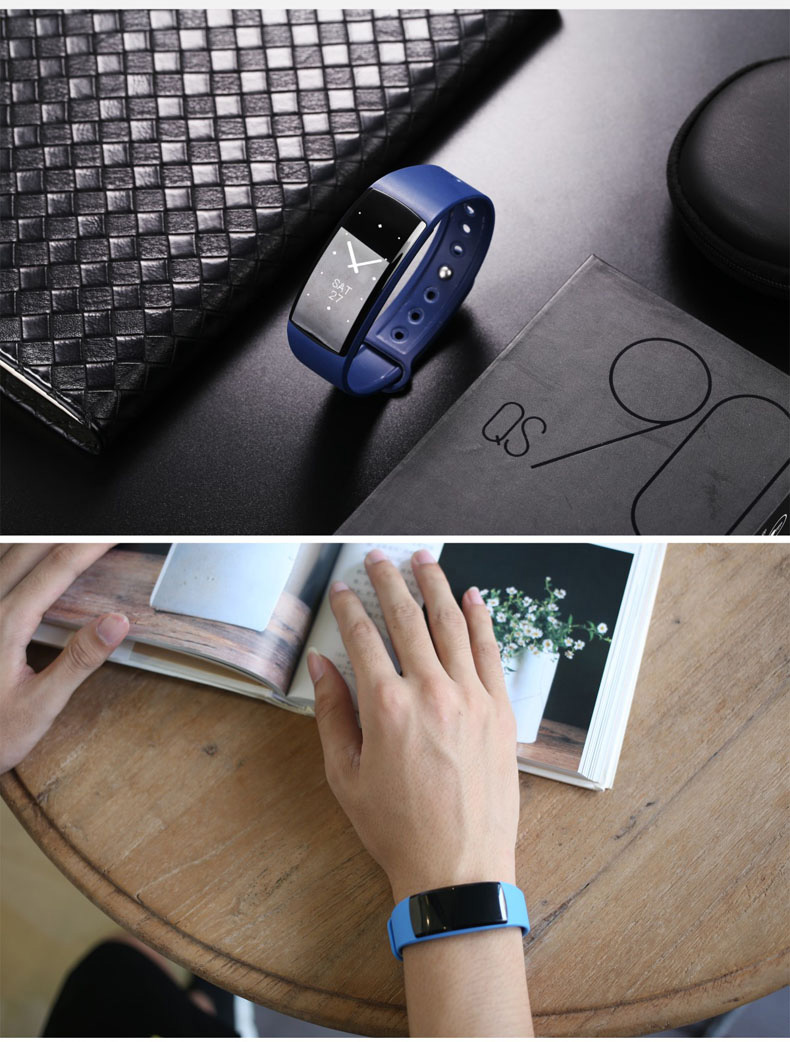 QS 90 Smartband Nordic 52832 Heart Rate Monitor Multi-language Calorie Calculation 0.96' HD OLED Bluetooth 4.0 - Black