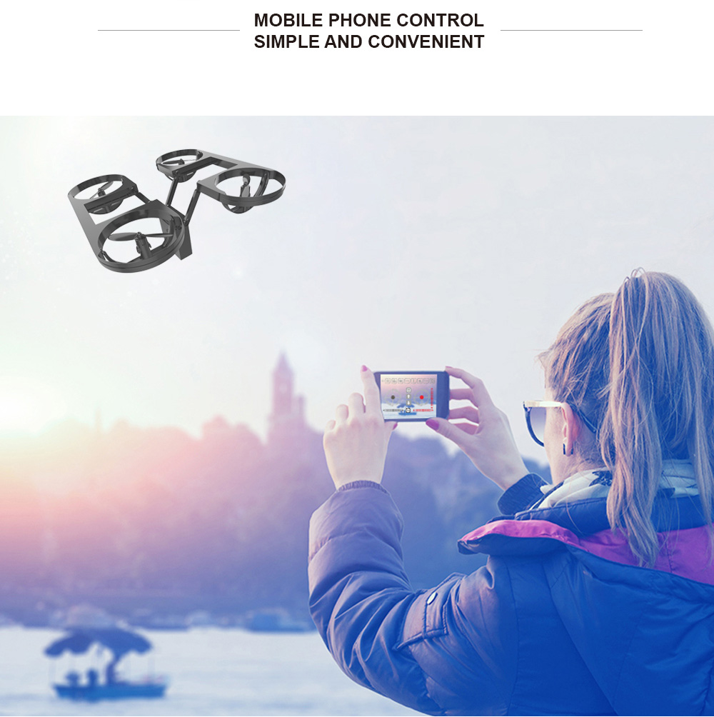 TYRC TY6 WIFI FPV Foldable Drone with 720P HD Camera Altitude Hold Mode RC Quadcopter BNF - Black