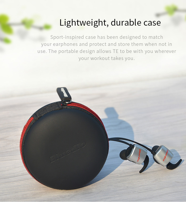 Bluedio TE Wireless Bluetooth Sport Headphones with Mic Double-cavity Sweatproof - Red