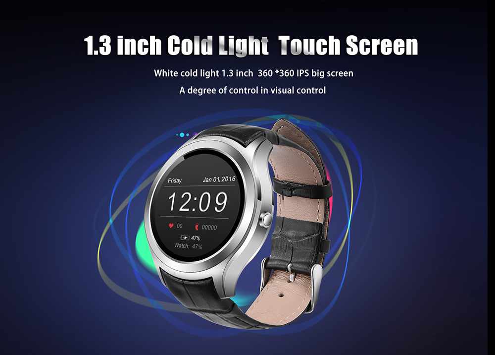 NO.1 D5 PRO 3G Smartwatch Phone Android 5.1 MTK6580 Quad Core 1GHz 1GB RAM 16GB ROM GPS Bluetooth 4.0 - Black