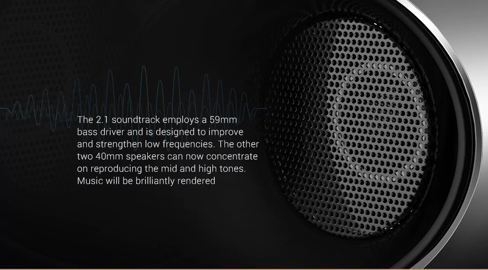 Bluedio US Wireless Bluetooth Speaker with Mic Three Driver 2.1 Channels 3D Surround Sound AUX-in