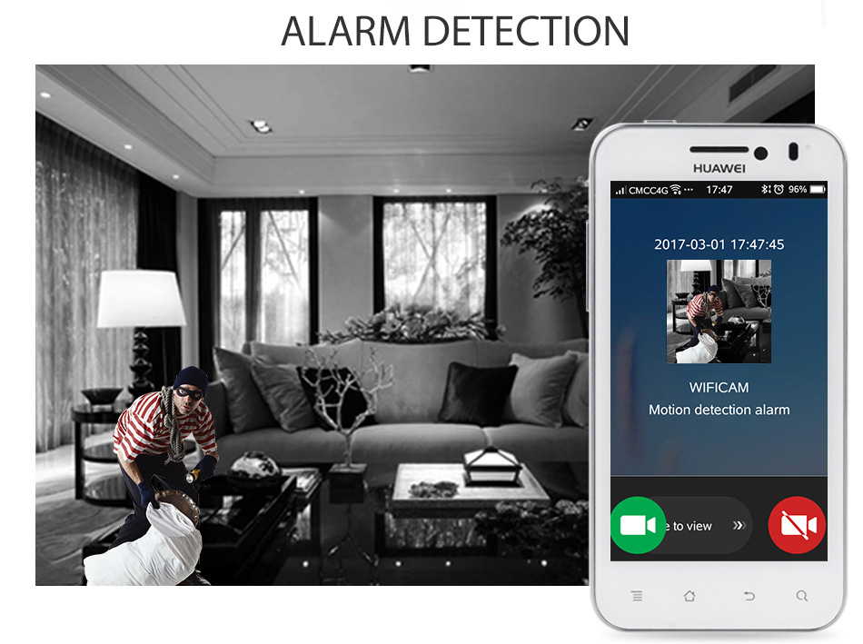 Hiseeu FM3 WiFi 960P Robot IP Camera 1.3MP Night Vision Two-way Audio Onvif Motion Detection Security Camera -White