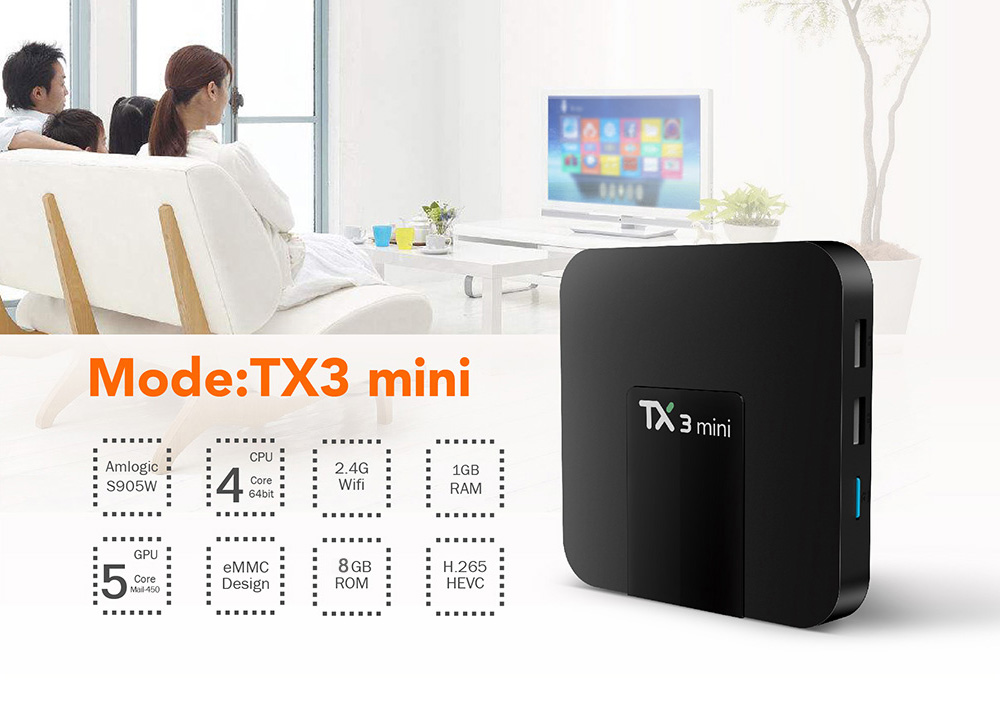 TANIX TX3 MINI Android 7.1 KODI 17.3 Amlogic S905W 1GB/8GB 4K TV BOX WIFI LAN HDMI CEC