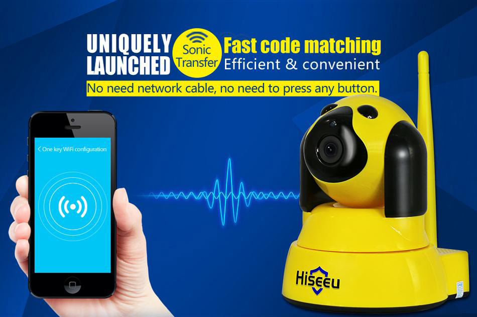 Hiseeu FH4 720P WiFi IP Camera IR-cut CMOS Night Vision Two-way Audio Motion Detection Security Camera -White