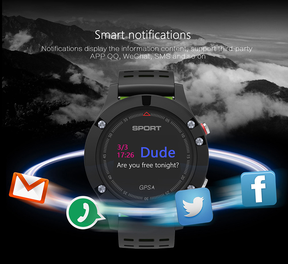 NO.1 F5 Smart Watch Nordic NRF52832QFAA Health Tracker GPS IP67 Water Resistant Heart Rate Detection Bluetooth 4.2 - Black Grey