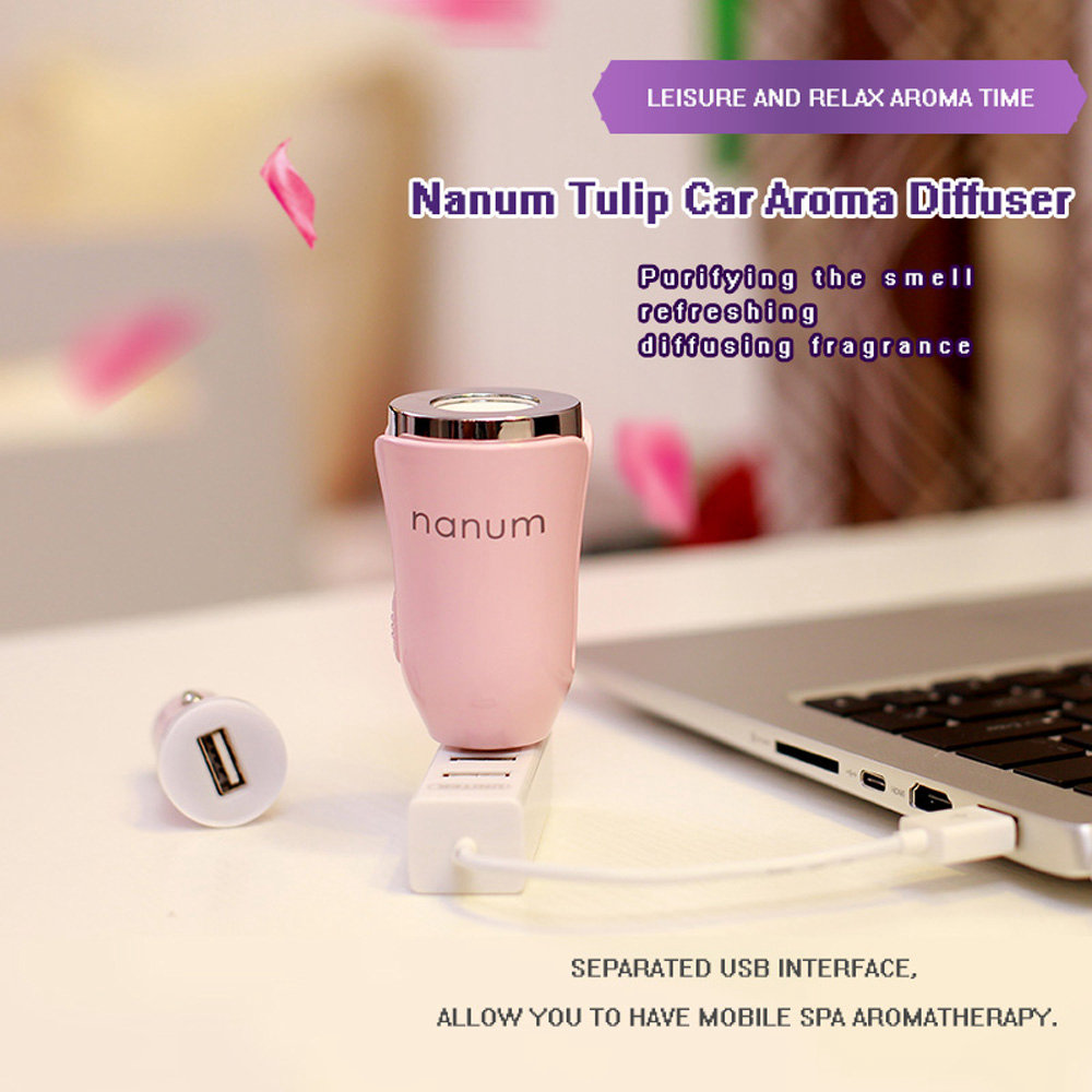 Nanum KXQ03 Car Aroma Air Purifier USB Mini Portable Aroma Diffuser With Safety Hammer - White
