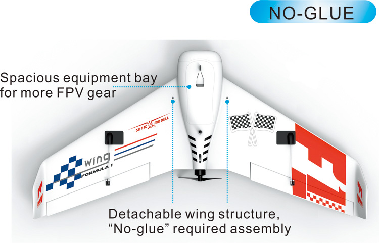 Sonicmodell F1 Wing FPV EPP 833mm Wingspan Racing Wing RC Airplane - PNP