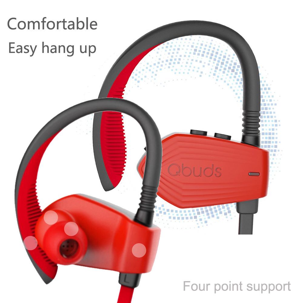 Qbuds SH810 In-ear Bluetooth Sports Earbuds HiFi CVC 6.0 Noise Cancelling - Red