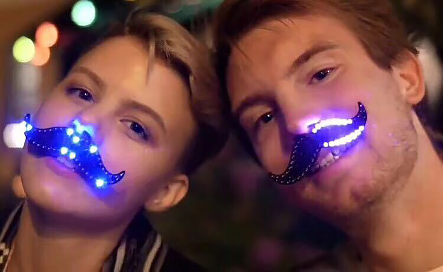 LED Glowing Beard Mustache Carnival Halloween Christmas Cosplay Toys