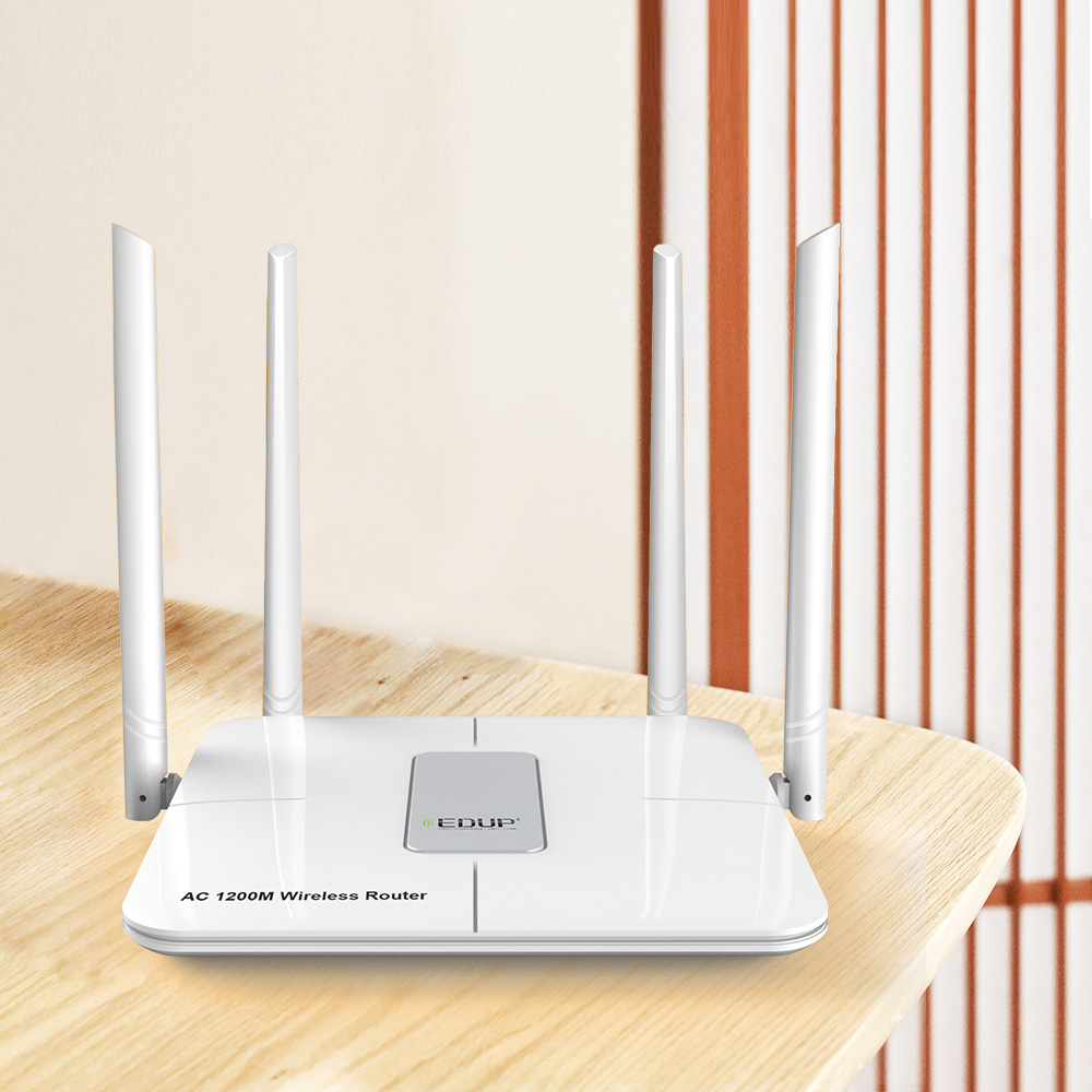 EDUP EP-RT2655 MTK7620A+7612E Dual Band Wireless WiFi Smart Router Long Range 802.11A 1200Mbps With APP Management - White