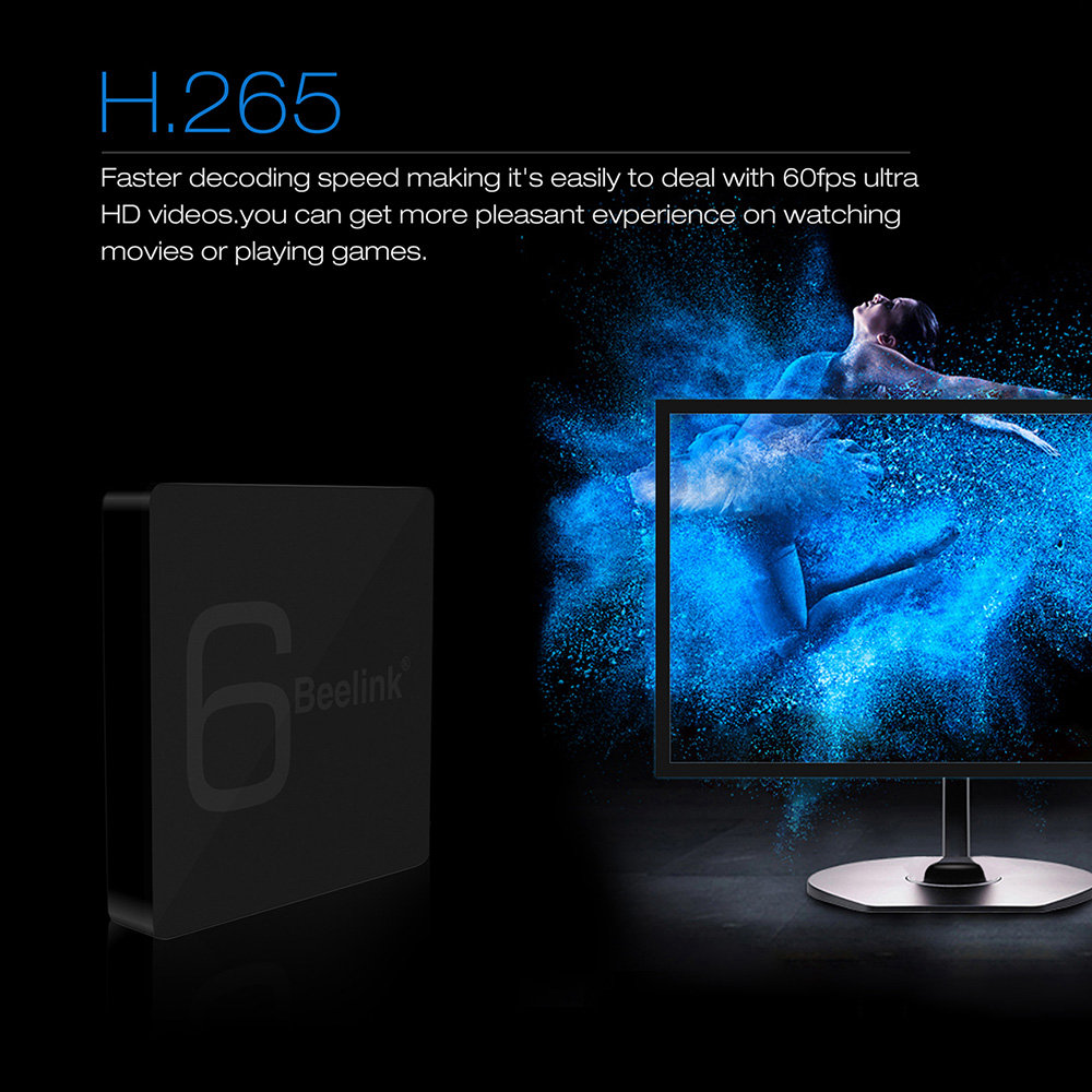 Beelink GS1 6K Android 7.1 Allwinner H6 2GB/16GB TV BOX 802.11AC WIFI Gigabit LAN HDMI Bluetooth USB3.0