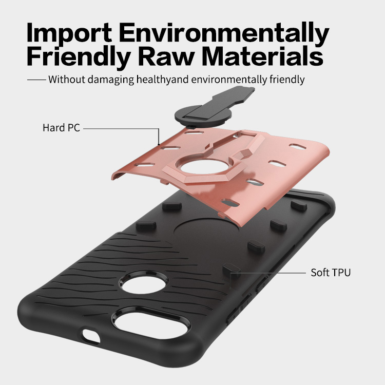Silver Xiaomi Mi 5X / Mi A1 Case Armour Series 360 Degree Rotating Bracket Stand Cover