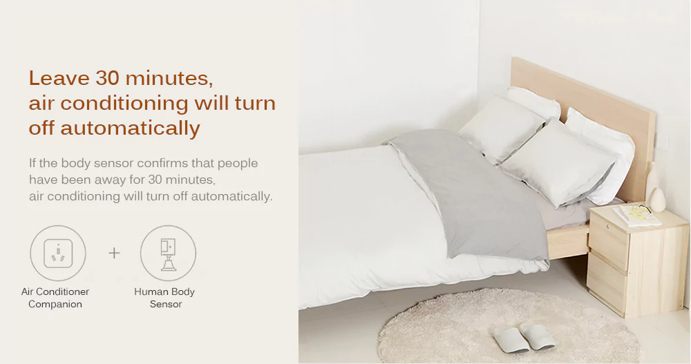 Xiaomi Aqara Smart Bedroom 7 in 1 Kit Air Conditioner Mate Humidity Sensor Body Sensor Wall Socket Wall Switch Wireless Switch(Zigbee Version)-White