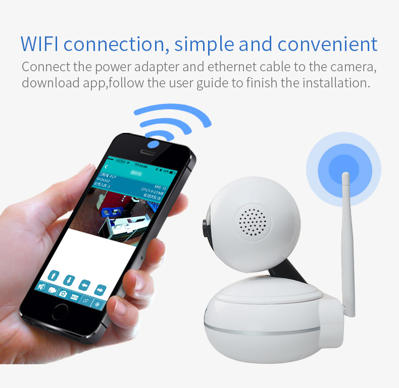 EasyN A163W 1080P WiFi IP Camera CMOS P2P For Android/iOS Motion Detection Night Vision Securitry Camera -White