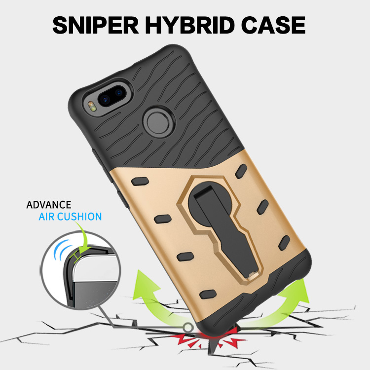 Silver Xiaomi Mi 5X / Mi A1 Case Armour Series 360 Degree Rotating Bracket Stand Cover