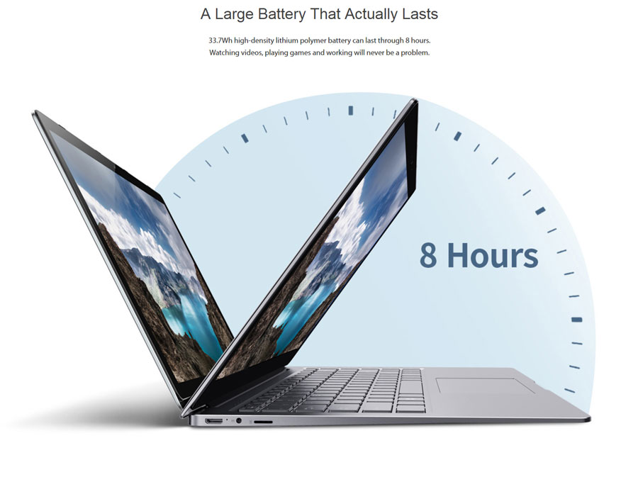 Chuwi Lapbook Air 14.1" Notebook Intel Celeron N3450 2.2GHz Quad Core 8GB 128GB N3450 Silver Windows 10 Home - Silver