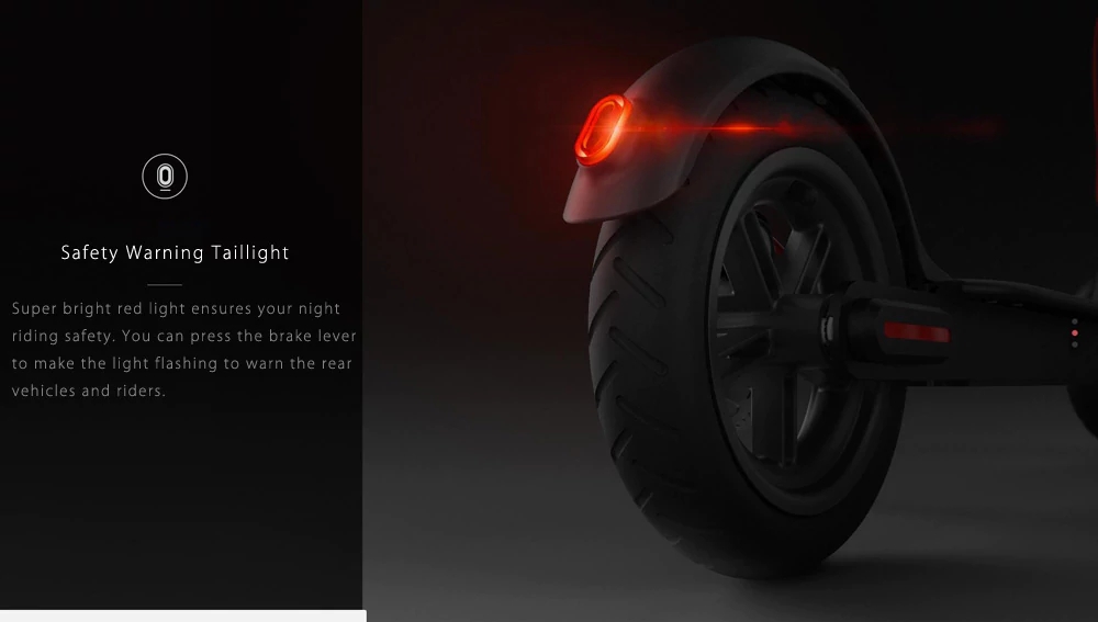 Original Xiaomi Smart Folding Electric Scooter 8.5 inch Tire With Front Rear Lights Dual Brakes Youth Edition - Black