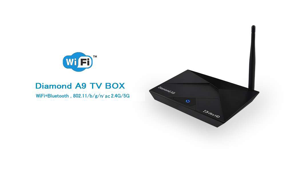 Diamond A9 UHD 4K Android 7.1.2 2GB/16GB Amlogic S912 TV BOX 2.4G/5G WIFI Bluetooth Gigabit LAN HDMI