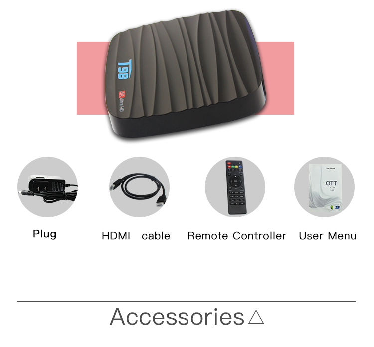 T98 Android 7.1 2GB/16GB RK3328 KODI 17.4 4K TV BOX 2.4G/5G WIFI LAN HDMI Bluetooth VP9 H.265 USB3.0 - Black