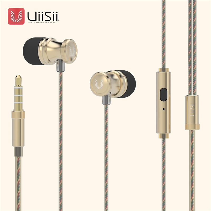 UIISII US80 In-ear Metal Earphones with Mic Stereo Bass 3.5mm Jack - Pink