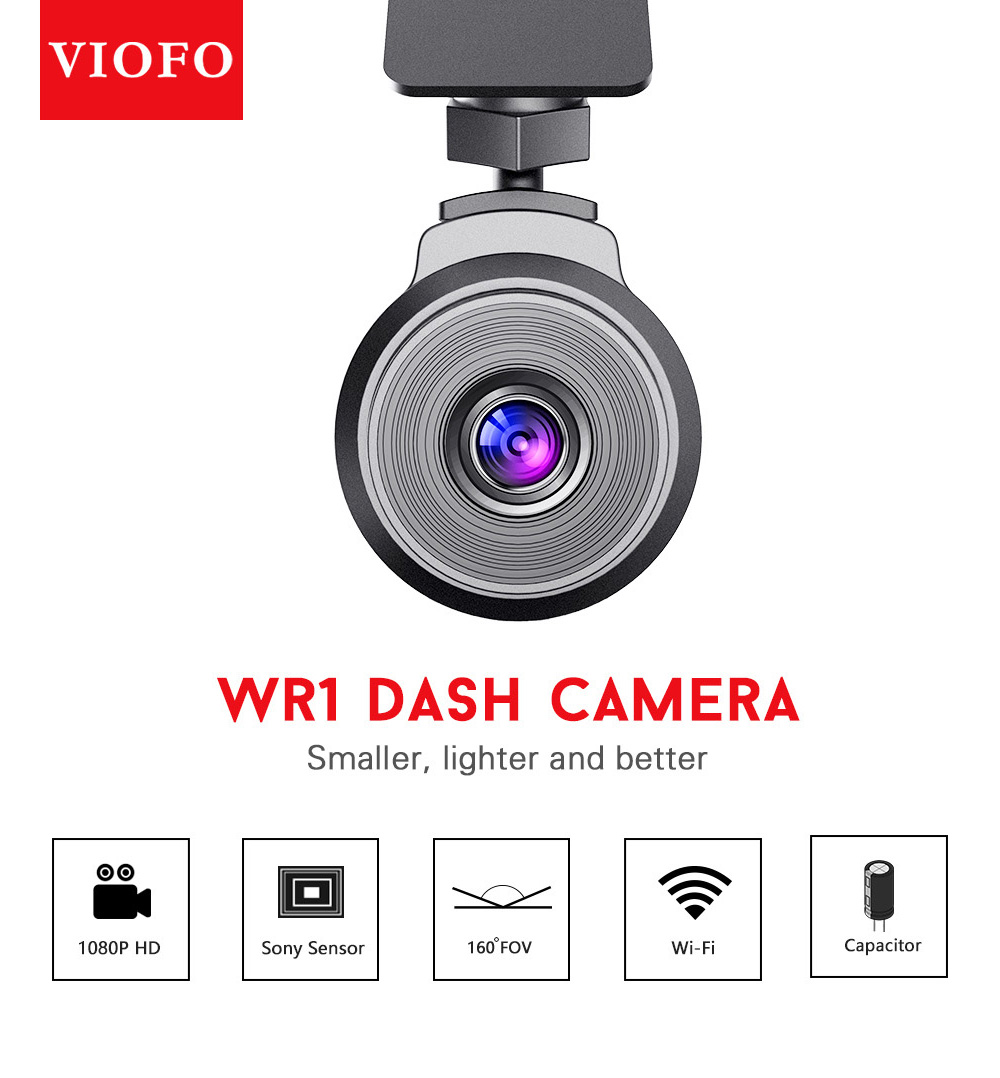 VIOFO WR1 NTK96655 Sony IMX323 Car Dash Camera Wifi FHD 1080P 160 Degree Angle Cycled Recording Car DVR Recorder - Black