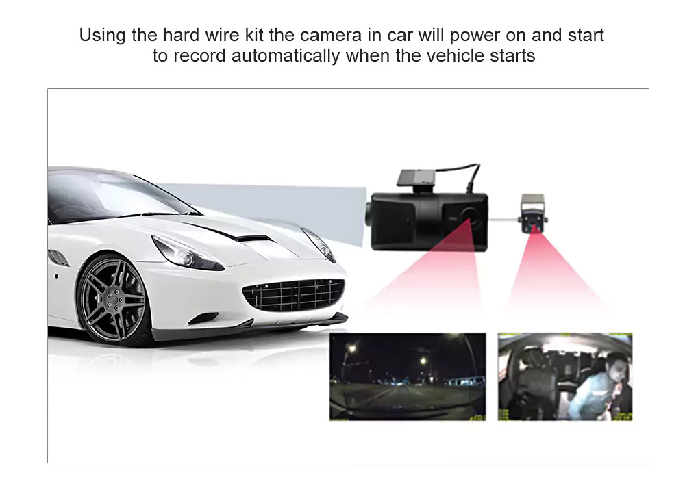 VIOFO Dash Camera Hard Wire Fuse Kit Car Driving Recorder Drop Line Fuse Box Power Cord Hard Wire Kit - Black