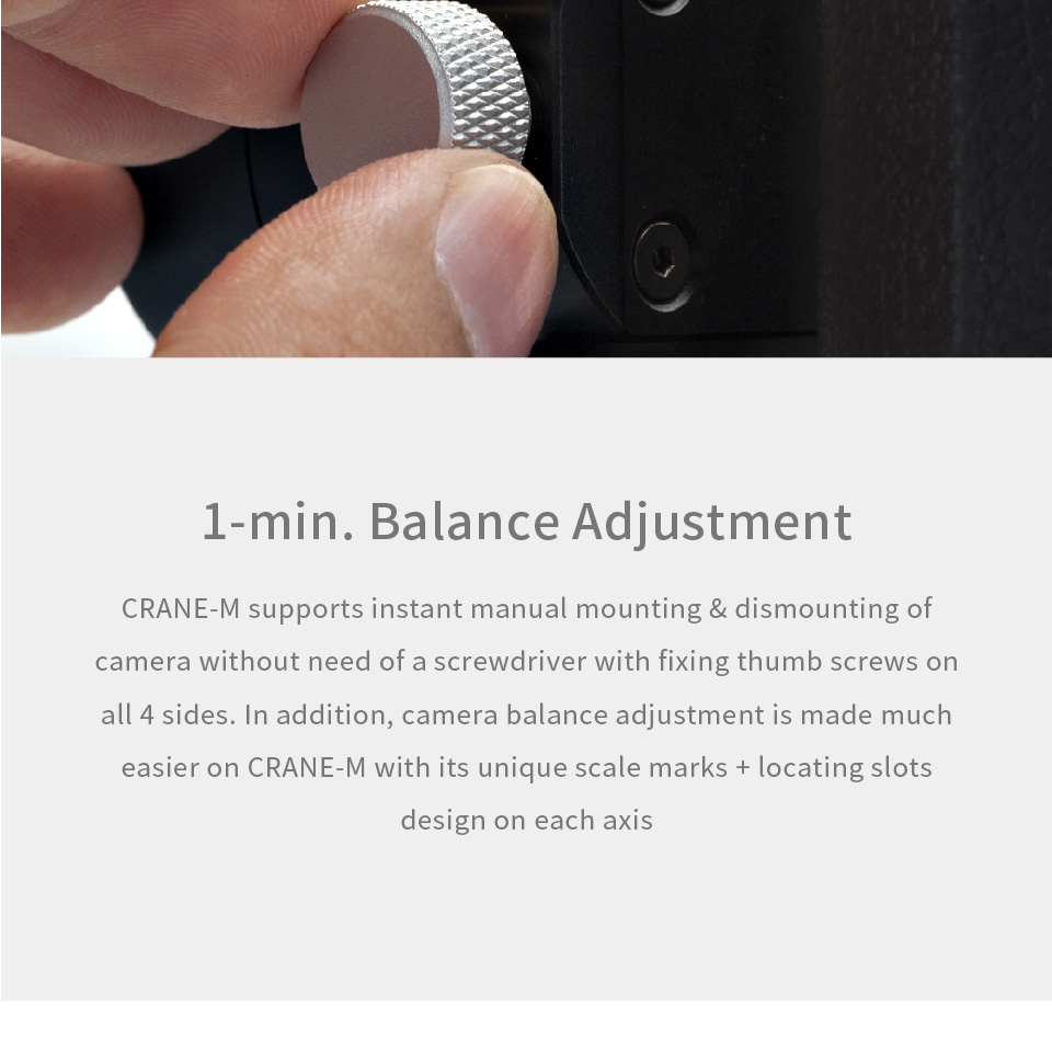 Zhiyun Crane-M 3-Axis Brushless Handheld Gimbal Stabilizer for Mirrorless/Action Cameras