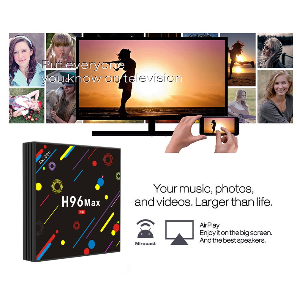 H96 MAX H2 Colorful Edition 4GB/32GB Android 7.1 RK3328 KODI 17.3 4K TV Box 2.4G/5G WiFi LAN Blutooth USB3.0 HDMI