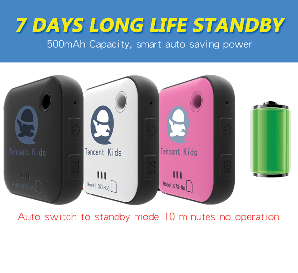 Tencent Mini GPS Tracker GSM GPRS GPS LBS WIFI Tracker Locator 2G Device SOS Alarm Voice Monitoring - Black