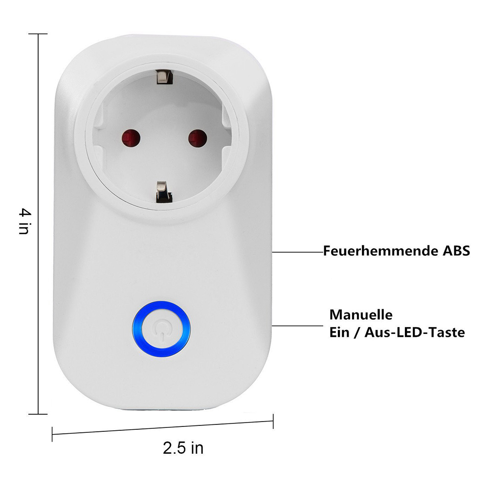 Geekbes EPS-15 Smart WiFi Socket Remote Voice Control Two-way Timing Feedback Smart Home Work with Alexa -White/EU Plug