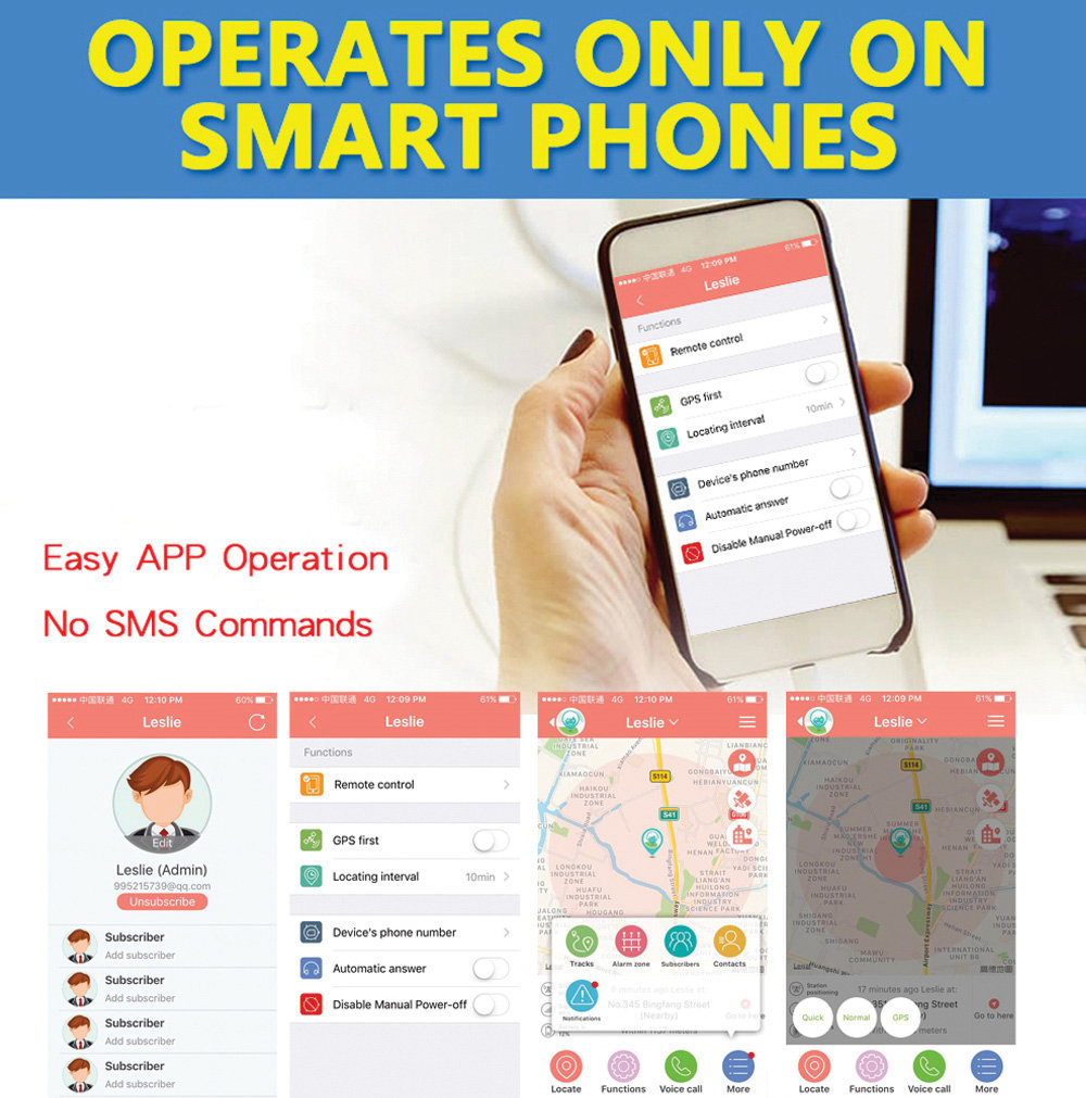 Tencent Mini GPS Tracker GSM GPRS GPS LBS WIFI Tracker Locator 2G Device SOS Alarm Voice Monitoring - Pink