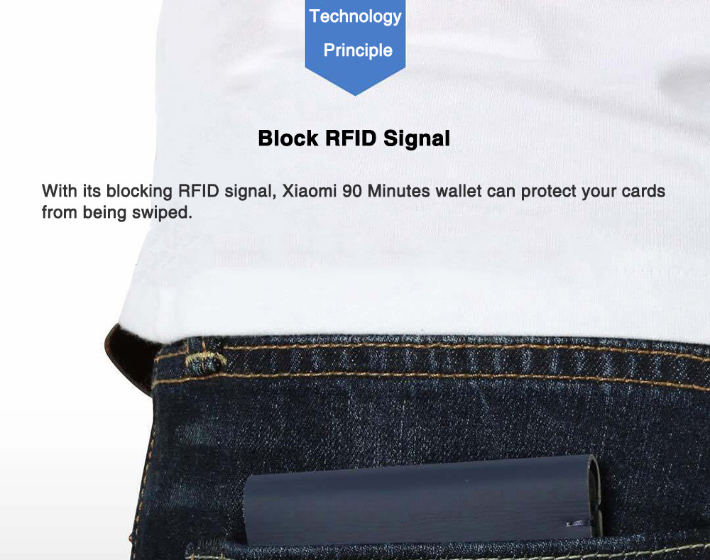 Xiaomi 90 Minutes Wallet Lightweight Purse Anti-theft RFID Safe Multiple Card Holder - Blue