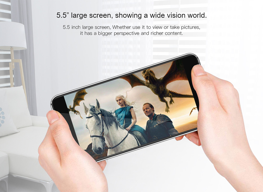 AllCall Madrid 5.5 Inch Smartphone HD 2.5D Curved Screen 8.0MP Camera 8GB MT6580A Quad Core Android 7.0 2600mAh - White