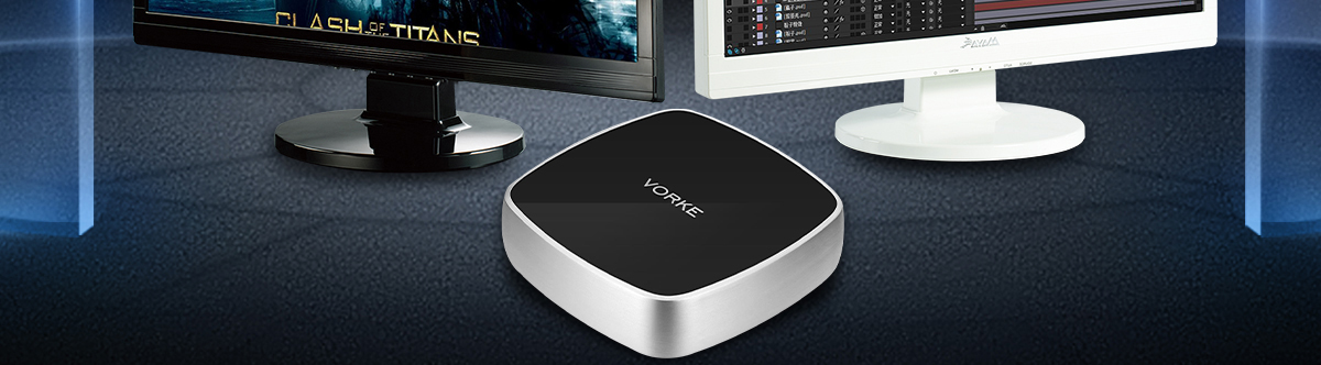 VORKE V5 Barebone Mini PC Intel Kabylake 3865U 1.8 GHz Support Dual-channel DDR4 RAM M.2 HDMI+DP AC WIFI Gigabit LAN Bluetooth4.2 USB3.0 Speaker - Black