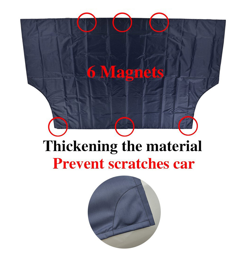 Rectangle Windscreen Snow Cover Windshield Magnet Dual Use Universal - Black + Silver