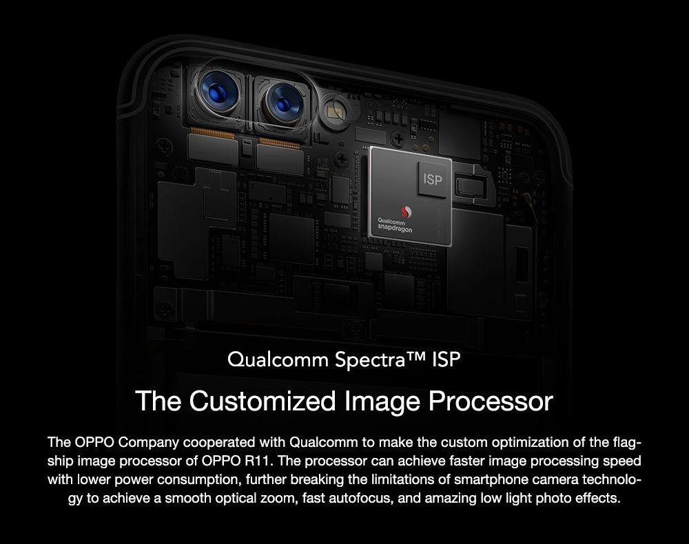 OPPO R11 5.5 Inch Smartphone Android 7.1 16.0MP + 20.0MP Dual Rear Cam + 20.0MP Front Cam Snapdragon 660 FHD Screen 4GB 64GB VOOC Flash Charge - Gold