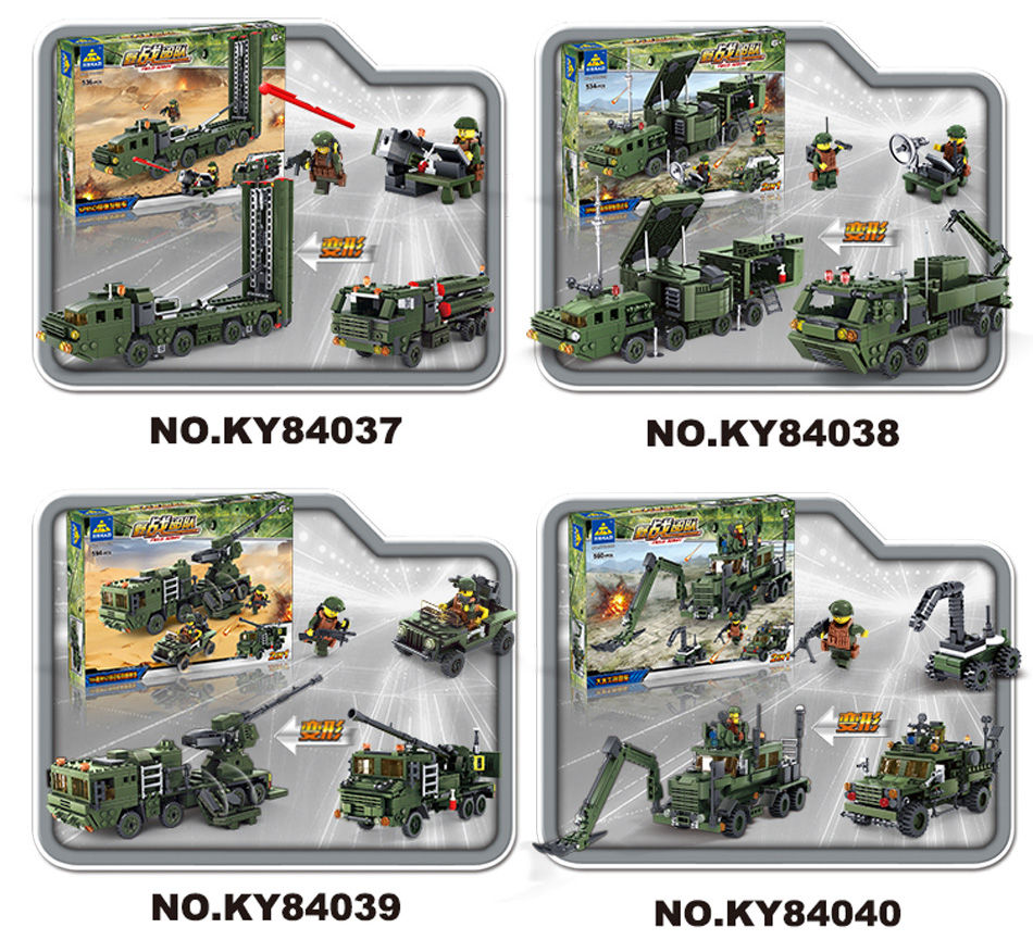536PCS KAZI 84037 Building Blocks Field Army Educational Toys
