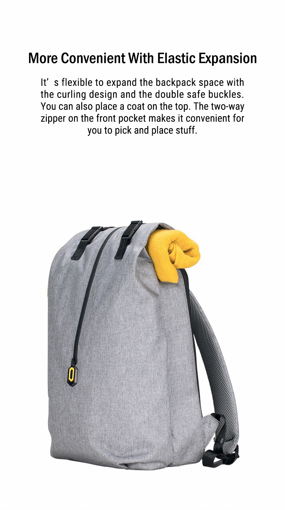 Xiaomi 90 Minutes Outdoor Leisure Backpack Retro Design Bag 14-inch Computer Bag - Gray