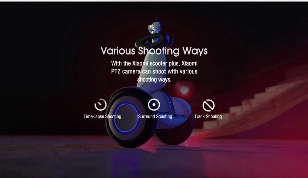 Xiaomi PTZ Camera Sony Exmor R WiFi 1080P 104 Degree Adjustable Installation Angle Pan / Tilt / Zoom Platform Camera for Xiaomi Scooter Plus - White