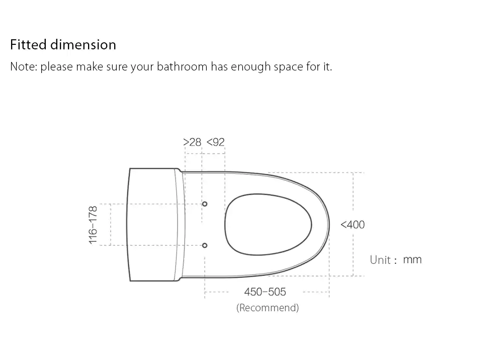 Xiaomi Mijia Smart Toilet Seat UV Sterilization IPX4 Waterproof Electric Bidet Cover Dual Self-cleaning Nozzle Intelligent Toilet Lid -White